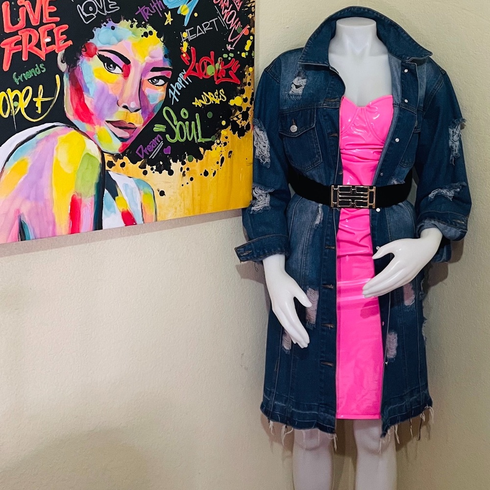 Blue Jean Wash Trench Coat